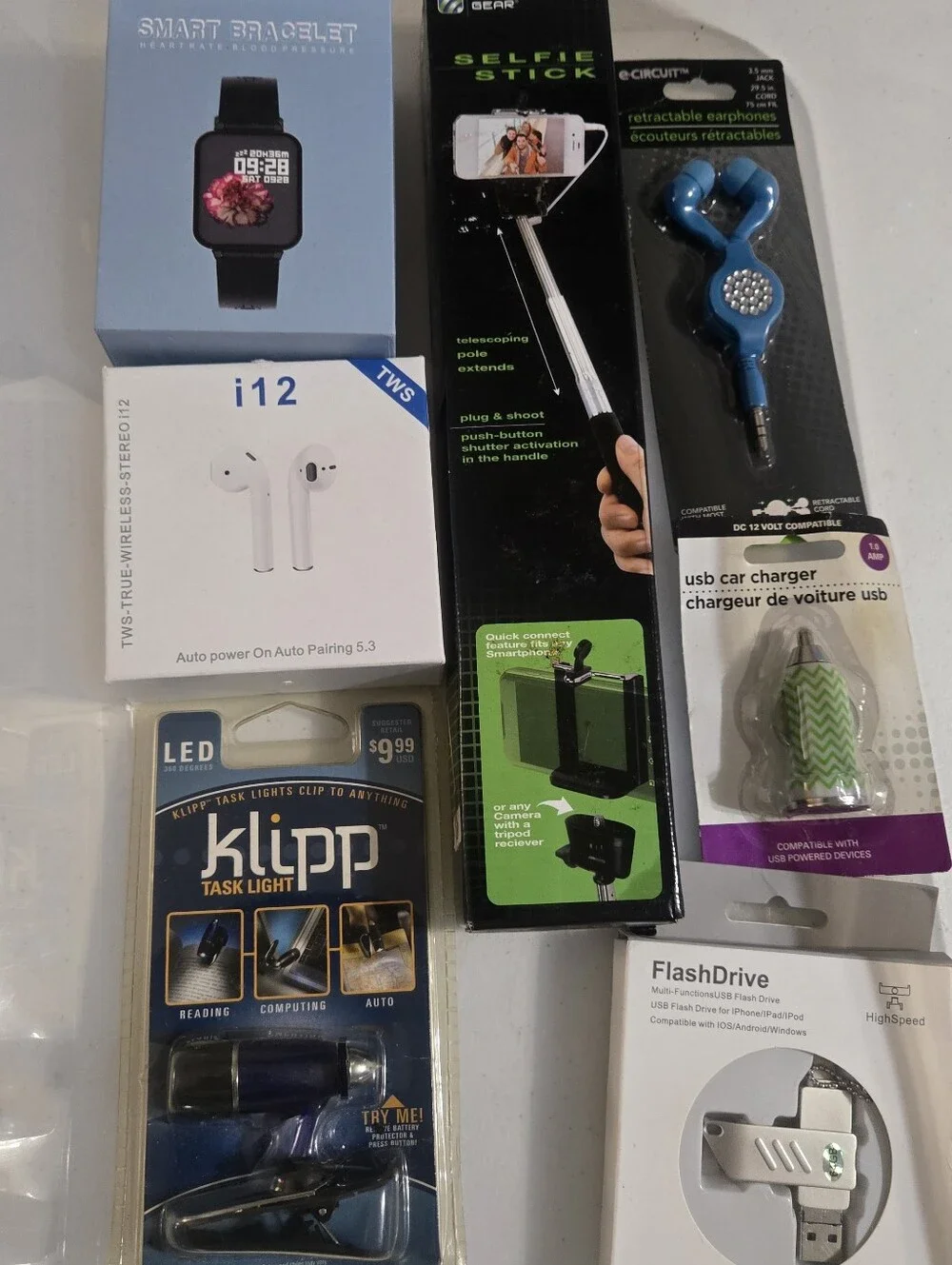 Random Wireless Earbuds & Accessories Bundle - White